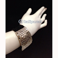 Bracelet, Handmade From Beads With Silver Metal