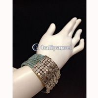 Bracelet, Handmade From Beads With Silver Metal