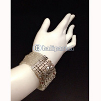 Bracelet, Handmade From Beads With Silver Metal