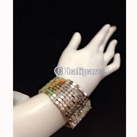 Bracelet, Handmade From Beads With Silver Metal