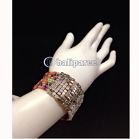 Bracelet, Handmade From Beads With Silver Metal