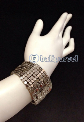 Bracelet, Handmade From Beads With Silver Metal