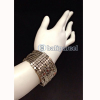 Bracelet, Handmade From Beads With Silver Metal