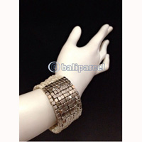 Bracelet, Handmade From Beads With Silver Metal