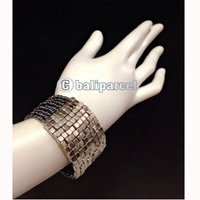 Bracelet, Handmade From Beads With Silver Metal