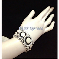 Bracelet, Handmade From Beads With Pabric Base