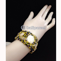 Bracelet, Handmade From Beads With Pabric Base