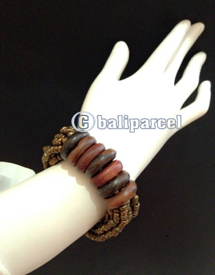 Bracelet, Handmade From Beads With Wood Ring 7