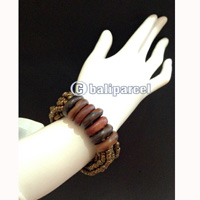 Bracelet, Handmade From Beads With Wood Ring 7