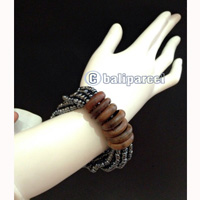 Bracelet, Handmade From Beads With Wood Ring 7