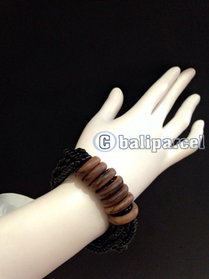 Bracelet, Handmade From Beads With Wood Ring 7