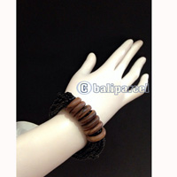 Bracelet, Handmade From Beads With Wood Ring 7