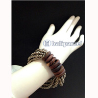 Bracelet, Handmade From Beads With Wood Ring 7