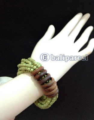 Bracelet, Handmade From Beads With Wood Ring 7