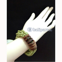 Bracelet, Handmade From Beads With Wood Ring 7