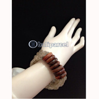 Bracelet, Handmade From Beads With Wood Ring 7