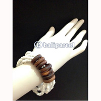 Bracelet, Handmade From Beads With Wood Ring 7