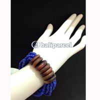 Bracelet, Handmade From Beads With Wood Ring 7