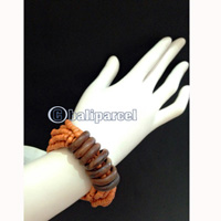 Bracelet, Handmade From Beads With Wood Ring 7