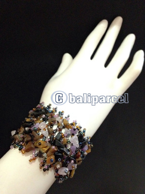 Bracelet, Handmade From Beads With Stone