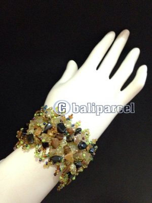 Bracelet, Handmade From Beads With Stone