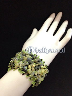 Bracelet, Handmade From Beads With Stone