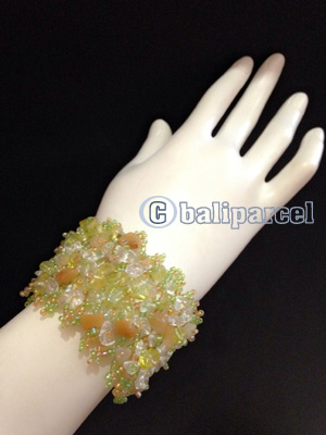 Bracelet, Handmade From Beads With Stone