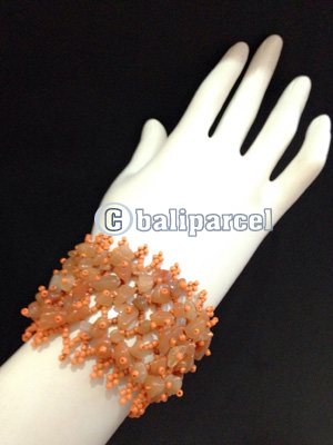 Bracelet, Handmade From Beads With Stone