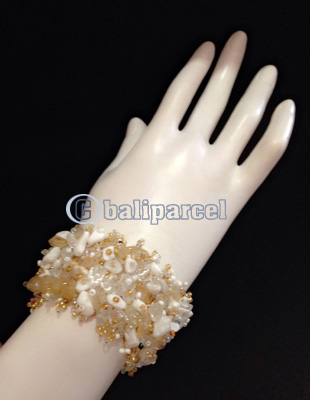 Bracelet, Handmade From Beads With Stone