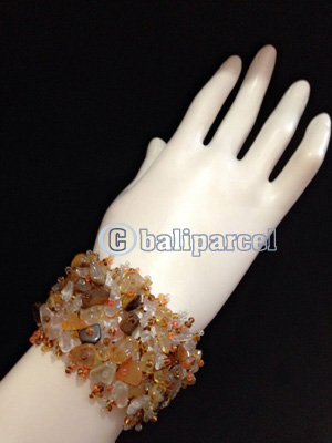 Bracelet, Handmade From Beads With Stone