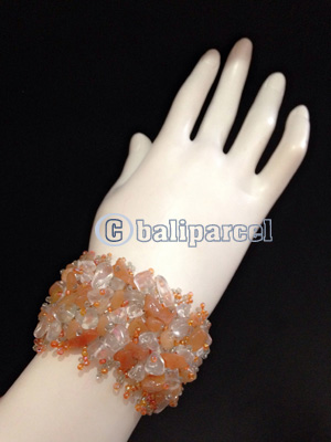 Bracelet, Handmade From Beads With Stone