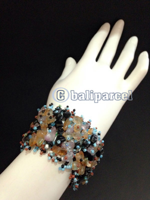 Bracelet, Handmade From Beads With Stone