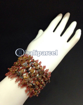 Bracelet, Handmade From Beads With Stone