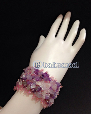 Bracelet, Handmade From Beads With Stone