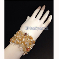 Bracelet, Handmade From Beads With Stone
