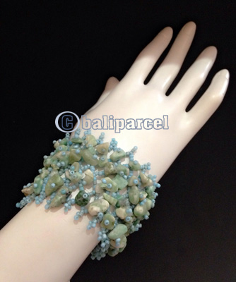 Bracelet, Handmade From Beads With Stone