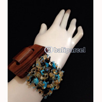 Bracelet, Handmade From Stone With Close Wood