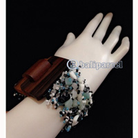 Bracelet, Handmade From Stone With Close Wood