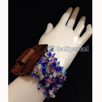 Bracelet, Handmade From Stone With Close Wood
