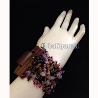 Bracelet, Handmade From Stone With Close Wood