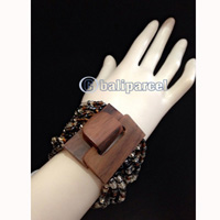 Bracelet, Handmade From Stone With Close Wood