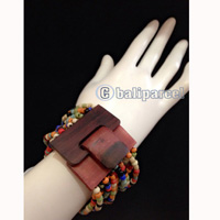 Bracelet, Handmade From Stone With Close Wood