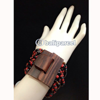Bracelet, Handmade From Stone With Close Wood
