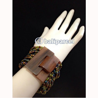 Bracelet, Handmade From Stone With Close Wood