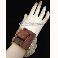 Bracelet, Handmade From Stone With Close Wood