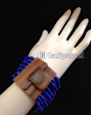 Bracelet, Handmade From Stone With Close Wood