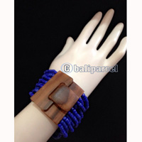 Bracelet, Handmade From Stone With Close Wood