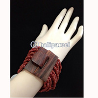 Bracelet, Handmade From Stone With Close Wood