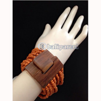 Bracelet, Handmade From Stone With Close Wood
