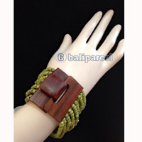 Bracelet, Handmade From Stone With Close Wood